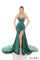 Prom Dresses Slit Fitted Long Formal Beaded Prom Dress Emerald