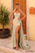 Prom Dresses Fitted Corset Long Formal Overskirt Prom Dress Sage