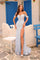 Prom Dresses Fitted Sequin Long Formal Prom Dress Light Blue