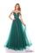 Prom Dresses Long Prom A Line Formal Floral Glitter Dress Emerald