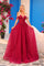 Prom Dresses Long Prom A Line Formal Floral Glitter Dress Wine