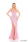 Prom Dresses Sequin Fitted Slit Formal Long Prom Dress Candy Pink/Silver
