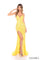 Prom Dresses Sequin Fitted Slit Formal Long Prom Dress Yellow