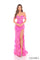 Prom Dresses Prom Long Fitted Floral Applique Formal Sequin Dress Fuchsia