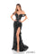 Prom Dresses Prom Long Fitted Floral Applique Formal Sequin Dress Black
