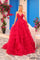 Prom Dresses Beaded Ball Gown Ruffle Prom Pocket Dress Red