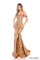 Prom Dresses Long Fitted Metallic Sequin Formal Prom Mermaid Dress Gold