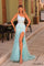 Prom Dresses Prom Long Glitter Formal Floral Sequin Dress  Aqua
