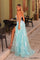 Prom Dresses Prom Long Glitter Formal Floral Sequin Dress  Aqua