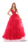 Prom Prom Long Ball Gown Beaded Slit Dress Red
