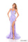 Prom Dresses Fitted Sequin Long Slit Pattern Prom Dress Lavender