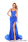 Prom Dresses Prom Beaded Long Fitted High Slit Formal Dress Royal Blue
