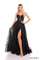 Prom Dresses Prom A Line Slit Formal 3D Sequin Dress Black