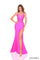 Prom Dresses Beaded Lace High Slit Long Formal Prom Dress Hot Pink