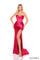 Prom Dresses Long Fitted Formal Slit Pleated Prom Dress   Red