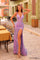 Prom Dresses Prom Long Fitted Sequin Slit Formal Dress Lilac
