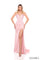 Prom Dresses Beaded Slit Long Formal Fitted Prom Dress Blush