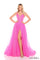 Prom Dresses Sequin A Line Long Formal Glitter Prom Dress Fucshia