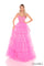 Prom Dresses Beaded Long Ball Gown Formal Ruffle Prom Dress Hot Pink