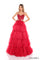 Prom Dresses Beaded Long Ball Gown Formal Ruffle Prom Dress Red