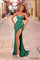 Prom Dresses Fitted Sequin Long Formal Slit Prom Dress Emerald