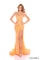Prom Dresses Fitted Sequin Long Formal Slit Prom Dress Orange