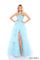 Prom Dresses Ruffle Long Ball Gown Beaded Slit Prom Dress Light Blue