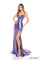Prom Dresses Metallic Fitted Long Formal Slit Prom Dress Bright Purple