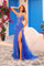 Prom Dresses Glitter Long Formal Sequin Applique Prom Dress Royal Blue