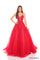 PromDresses Glitter Long Ball Gown Sequin Applique Prom Dress Red