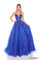 PromDresses Glitter Long Ball Gown Sequin Applique Prom Dress Royal Blue