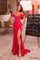 PromDresses Prom Long 3D Floral Fitted Formal Dress Red