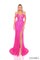 Prom Dresses Prom Long Fitted Slit Floral Lace Formal Dress Fuchsia