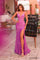 PromDresses Prom Long Fitted Sequin Print Formal Dress Magenta