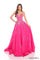 Prom Dresses Long Ball Gown Two Tone Formal Beaded Prom Dress Fuchsia
