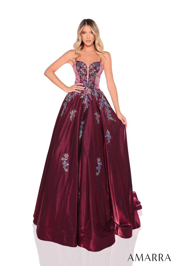Amarra 88379 Long Ball Gown Two Tone Formal Beaded Prom Dress