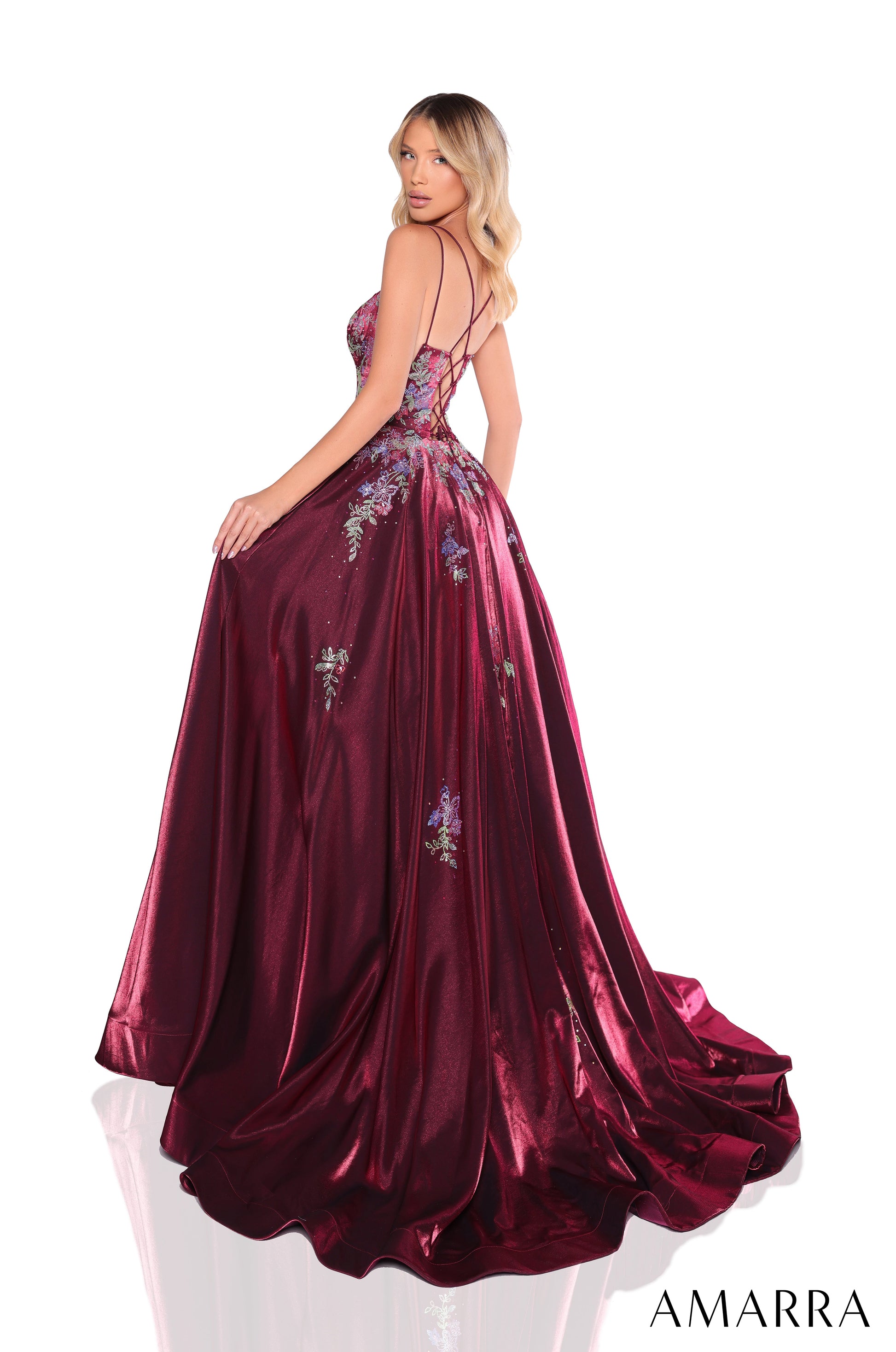 Amarra 88379 Long Ball Gown Two Tone Formal Beaded Prom Dress