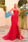 Prom Dresses Prom Fitted Long Floral Applique Formal Dress Red