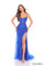 Prom Fitted Long Floral Applique Formal DressRoyal Blue