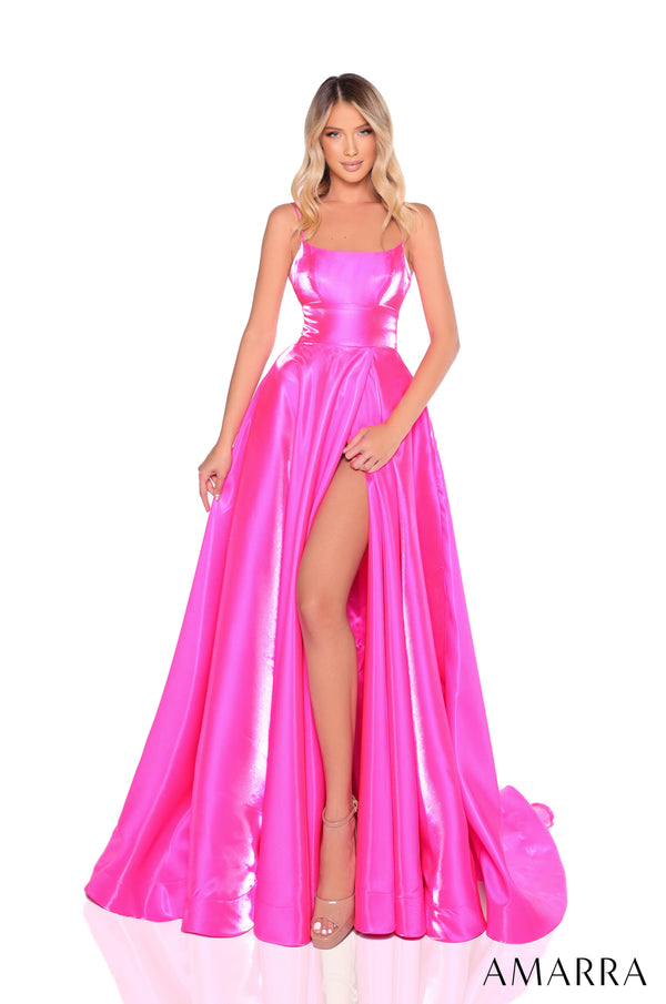 Amarra 88382 Long Formal Slit A Line Prom Dress