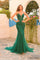 Prom Dresses Prom Long Applique Mermaid Formal Dress Emerald