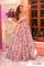Prom Dresses Long Ball Gown Printed Ruffle Prom Dress Blush/Multi