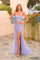 Prom Dresses Fitted Prom Long Floral AppliqueFormal Dress Periwinkle