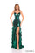 Prom Dresses Fitted Long Formal Prom Metallic Evening Dress  Emerald