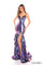 Prom Dresses Fitted Long Formal Prom Metallic Evening Dress Purple