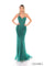 Formal Dresses Fitted Prom Long 3D Flower Applique Formal Dress Emerald