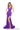 Prom Dresses Fitted Slit Long Formal 3D Floral Applique Prom Dress Purple