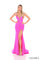 Prom Dresses Long Fitted Slit Beaded Formal Prom Dress Fuchsia