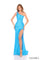 Prom Dresses Prom Fitted Slit Long Formal 3D Floral Applique Dress Turquoise