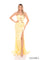 Prom Dresses Long Prom Fitted Slit Formal Dress Light Yellow